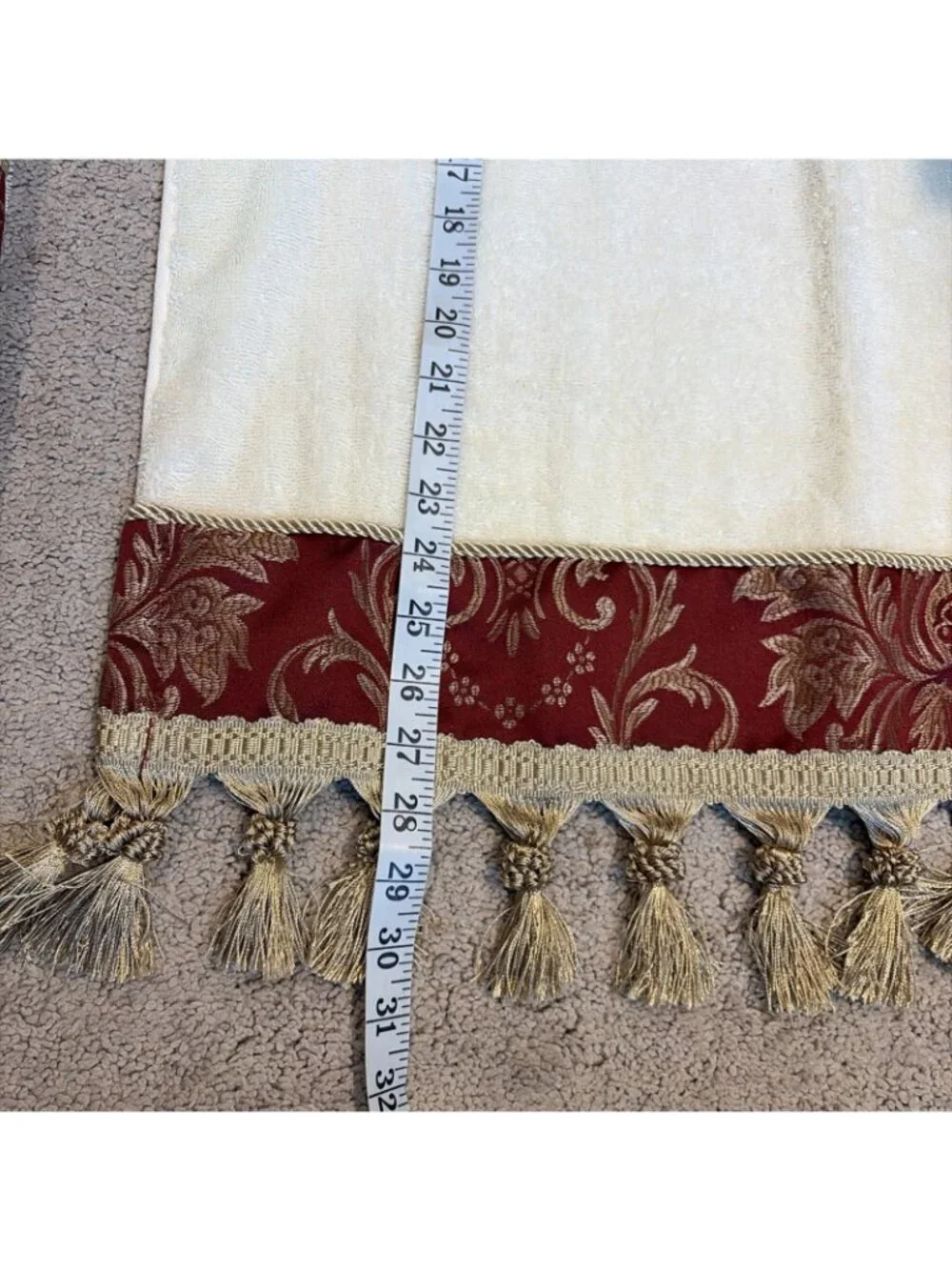 5 VTG Croscill Towels Cambridge Burgundy Fringe Tassels Bath, Hand, Fingertip